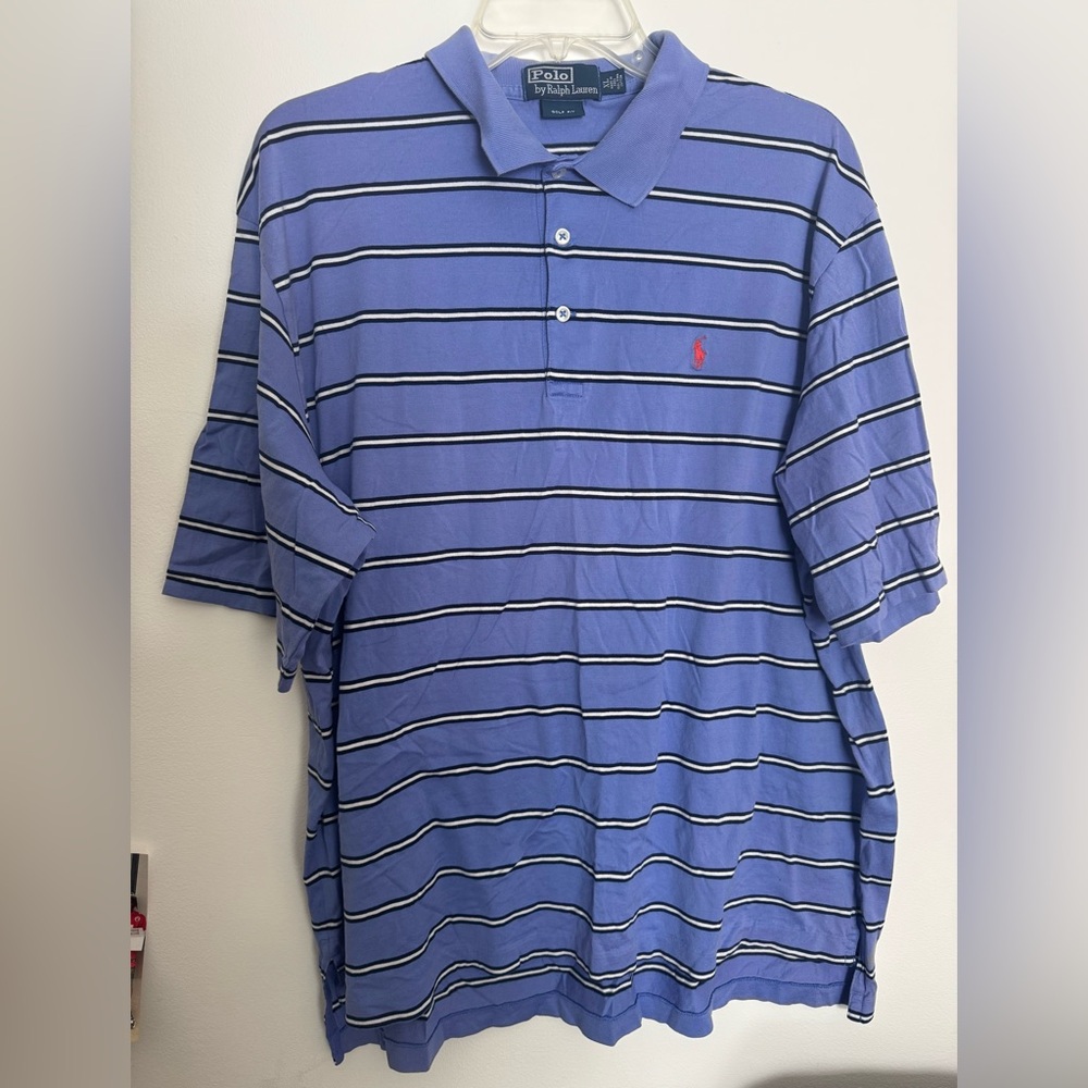 Men’s Polo Ralph Lauren Golf Striped Shirt-Size XL